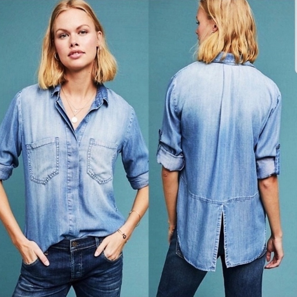 Anthropologie Cloth & Stone Chambray button down